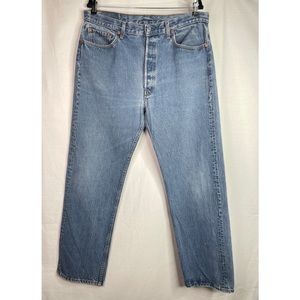 vintage levis 501 90s made in usa blue jeans 36x31 Medium Wash